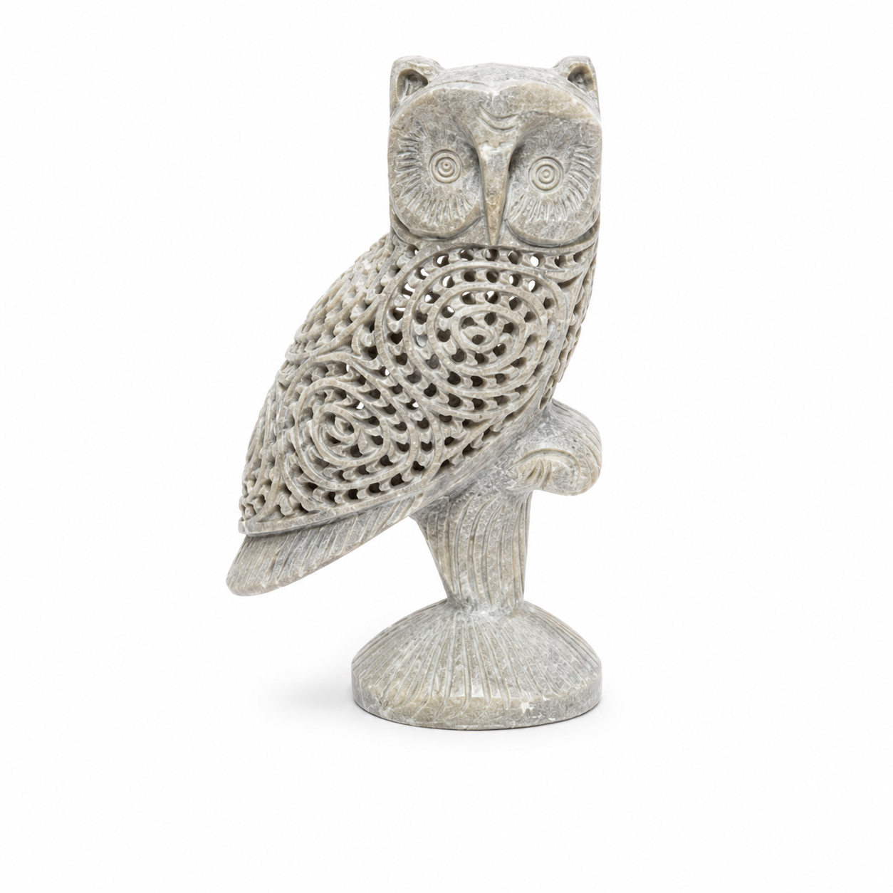 Mother & Baby Owl Soapstone Sculpture