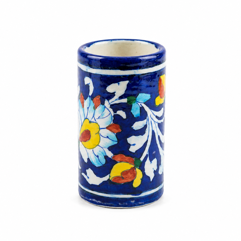 Wildflower Blue Pottery Tumbler